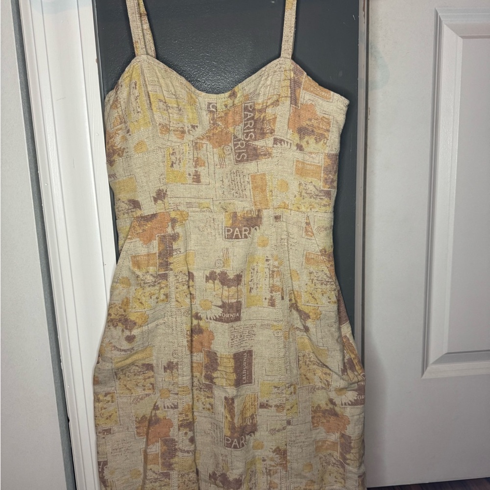 Urban Outfitters Cream Sleeveless Sundress Mini